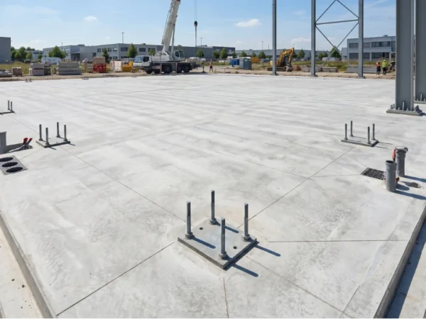 Beton Fundament für eine Gewerbehalle.