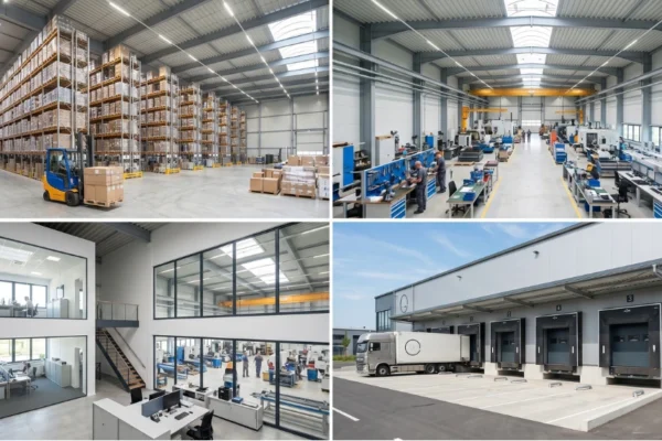4 verschiedene Lösungen für den Gewerbebau.