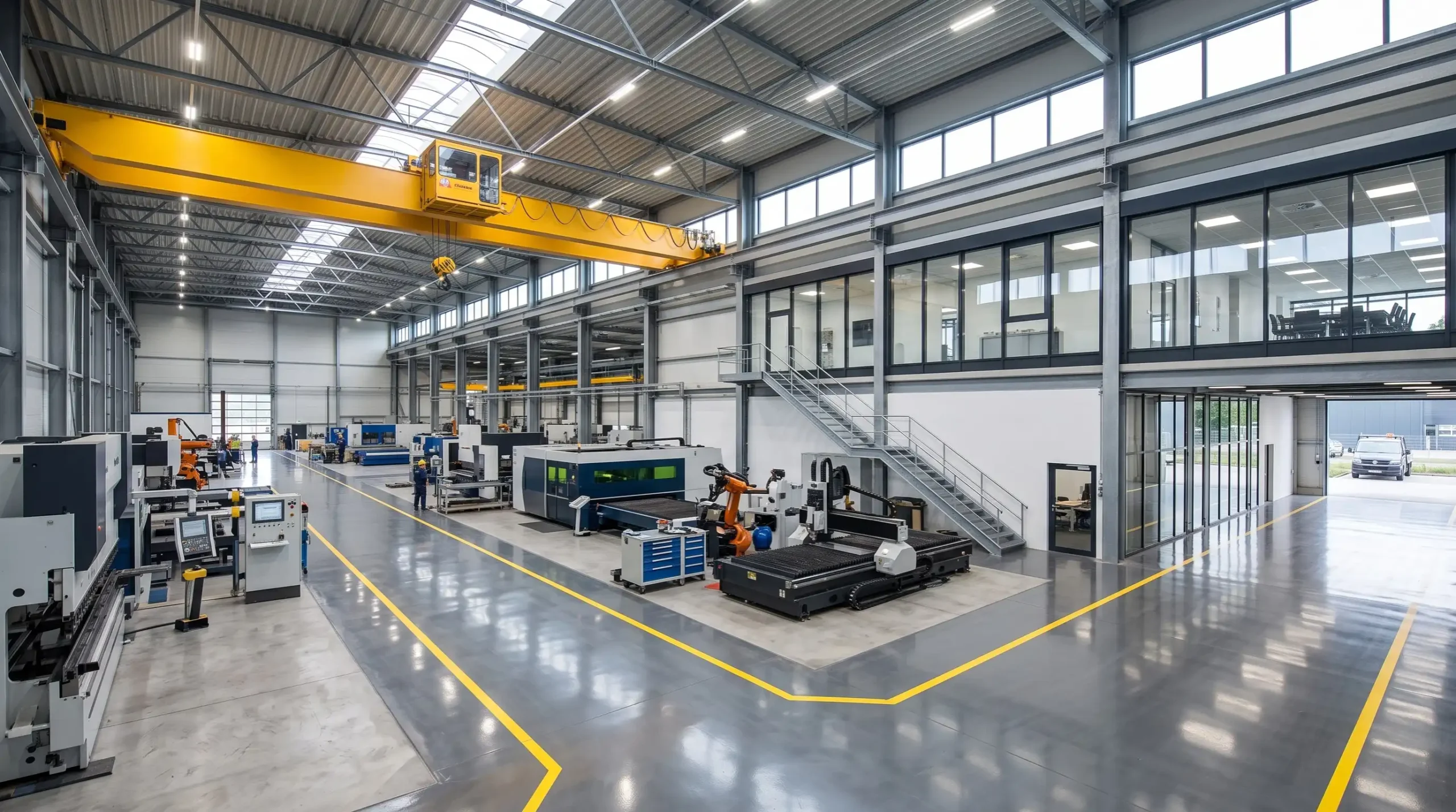 produktionshallenbau-mit-einbauten Produktionshallenbau mit Einbauten.